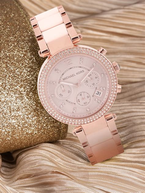 michael kors watch stone studded|Michael Kors leather watch.